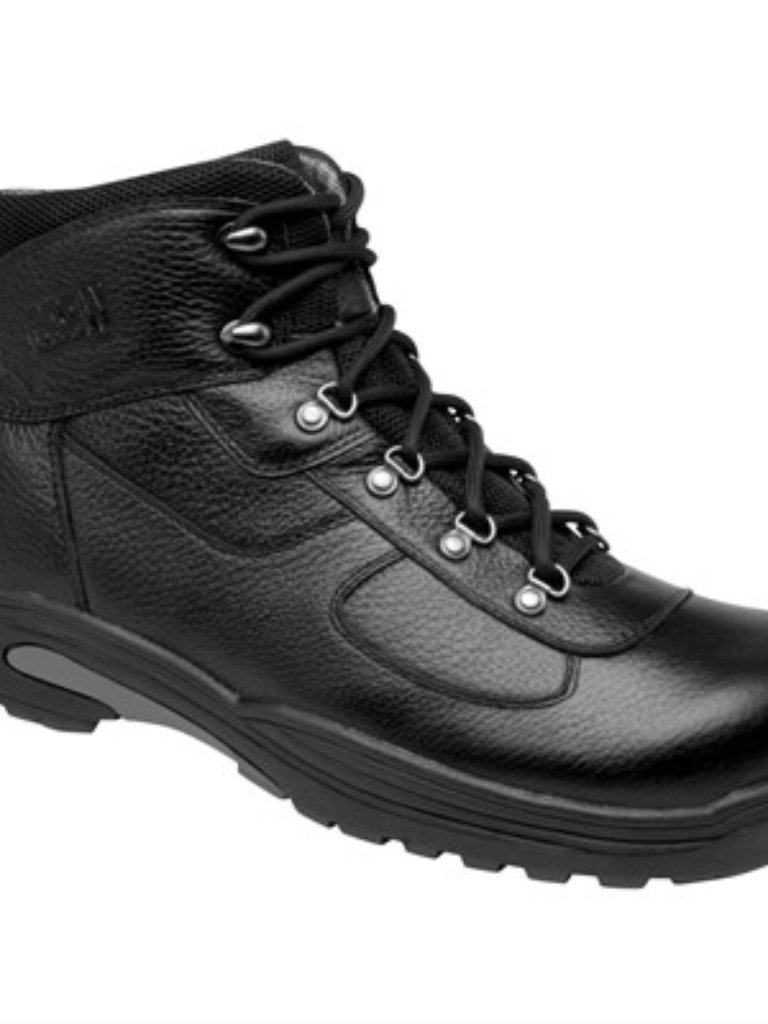Drew Rockford Black Tumbled Leather Premium Comfort Boots Size 14 W, New $320.